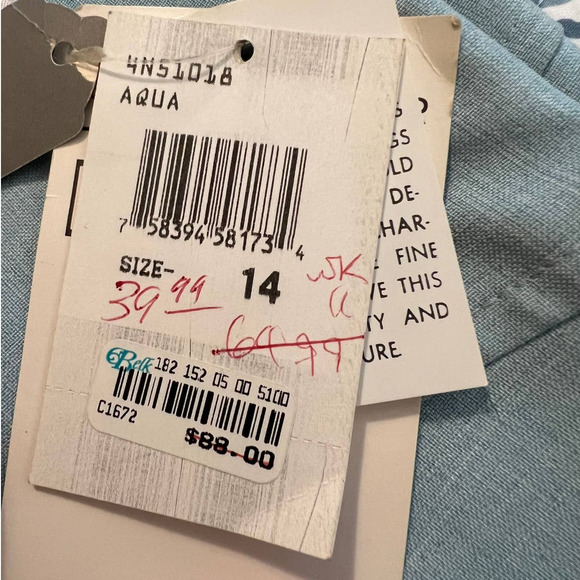 New Dani Max Dress in Pale Blue Sheath Cap Sleeves Size 14 - Picture 6 of 6